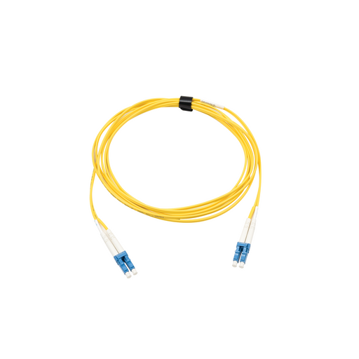 Jumper de Fibra Óptica Monomodo (OS2), XGLO, Riser, LC/UPC-LC/UPC Duplex, OFNR, Color Amarillo, 3 Metros