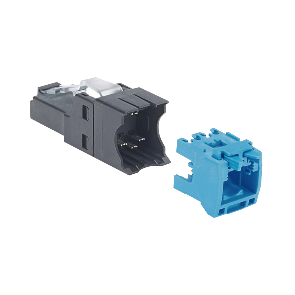 Plug RJ45 UTP, Instalación Recta, Terminación en Campo Certificable, Compatible con Cat5e Cat6 y Cat6A, Color Negro