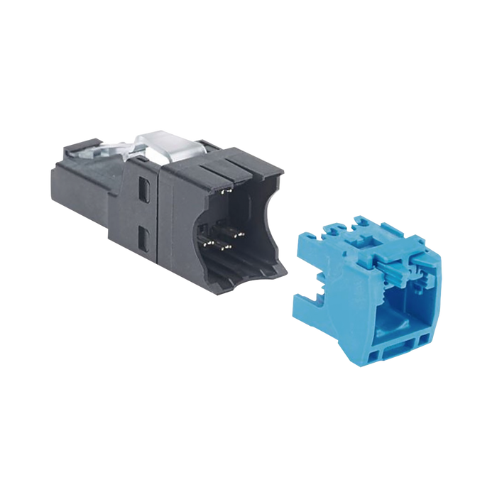 Plug RJ45 UTP, Instalación Recta, Terminación en Campo Certificable, Compatible con Cat5e Cat6 y Cat6A, Color Negro