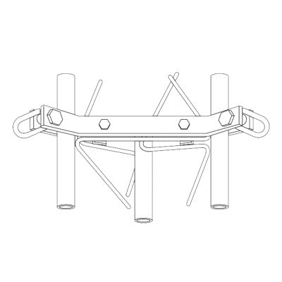 Brida para Torre Arriostrada Sección 25G. Galvanizado en Caliente.