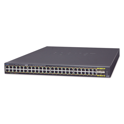 Switch Administrable de 48-Puertos 10/100/1000T 802.3at PoE + 4-Puertos 100/1000BASE-X SFP / 440W