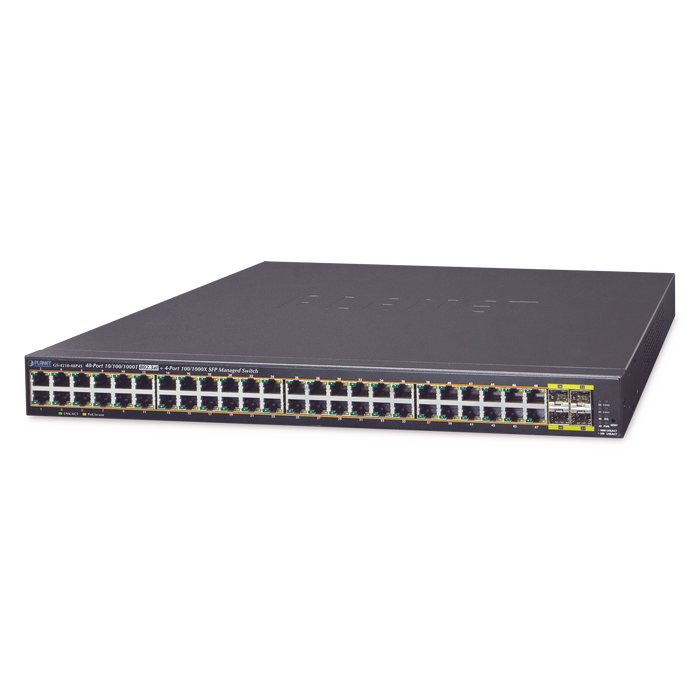 Switch Administrable de 48-Puertos 10/100/1000T 802.3at PoE + 4-Puertos 100/1000BASE-X SFP / 440W