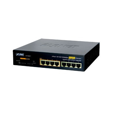 Switch no administrable PoE de 8 puertos 10/100/1000 Mbps con 4 puertos PoE 802.3af