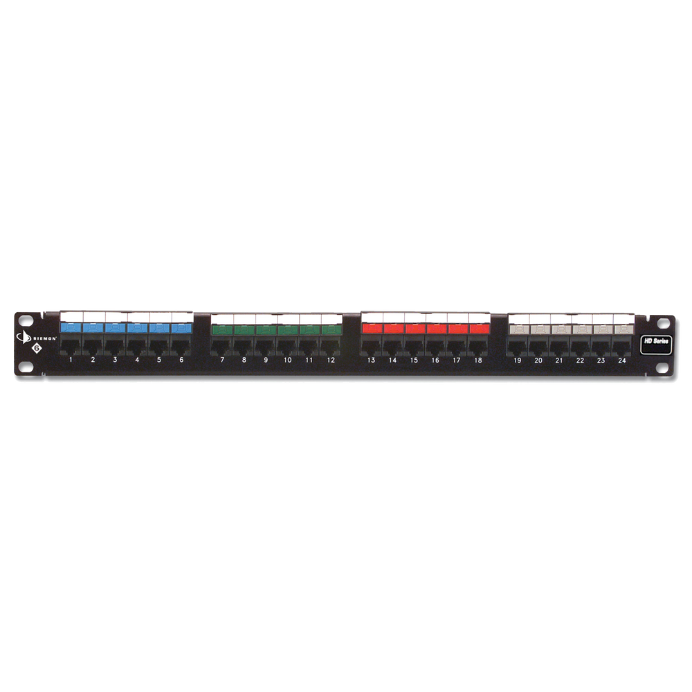 Patch Panel UTP HD6 Categoría 6, de 24 puertos, Plano, 1UR