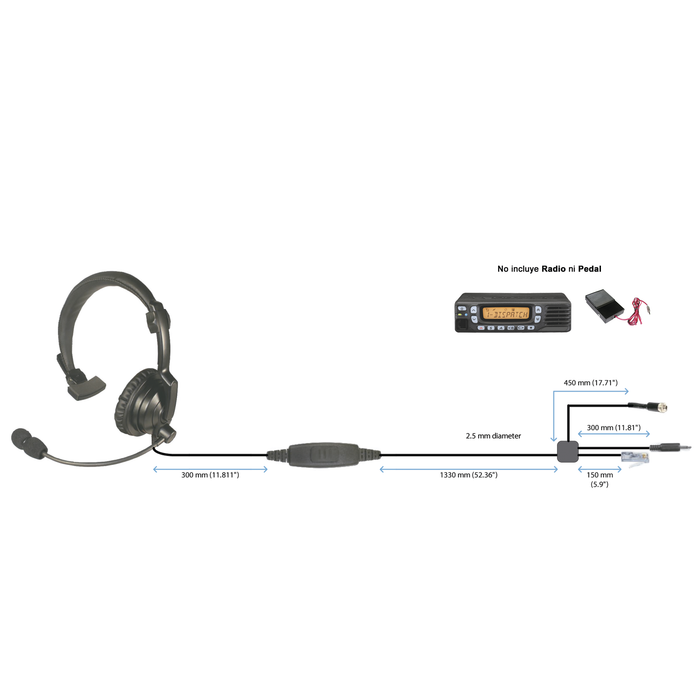 Auriculares acolchados ligeros para radios móviles Icom