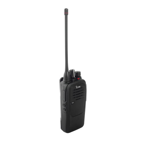 Radio portátil analógico, 4W de potencia, 16 canales, sumergible IP67, rango de frecuencia 450-512 MHz, hombre caído y trabajador solitario incluido. Incluye Batería, antena, cargador y clip