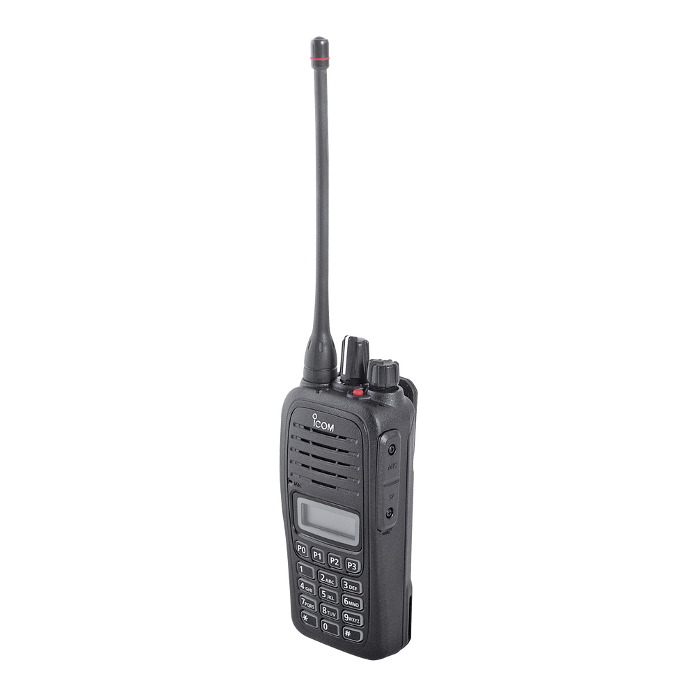 Radio portátil analógico en rango de frecuencia de 400-470 MHz,con pantalla y teclado DTMF, 128 canales, 4 W de potencia de RF. Incluye Incluye Batería, antena, cargador y clip