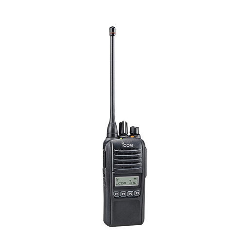 Radio portátil digital y analógico en rango de frecuencia 400-470 MHz, 4 W de potencia de RF, 128 canales. Batería, cargador, antena y clip incluidos.