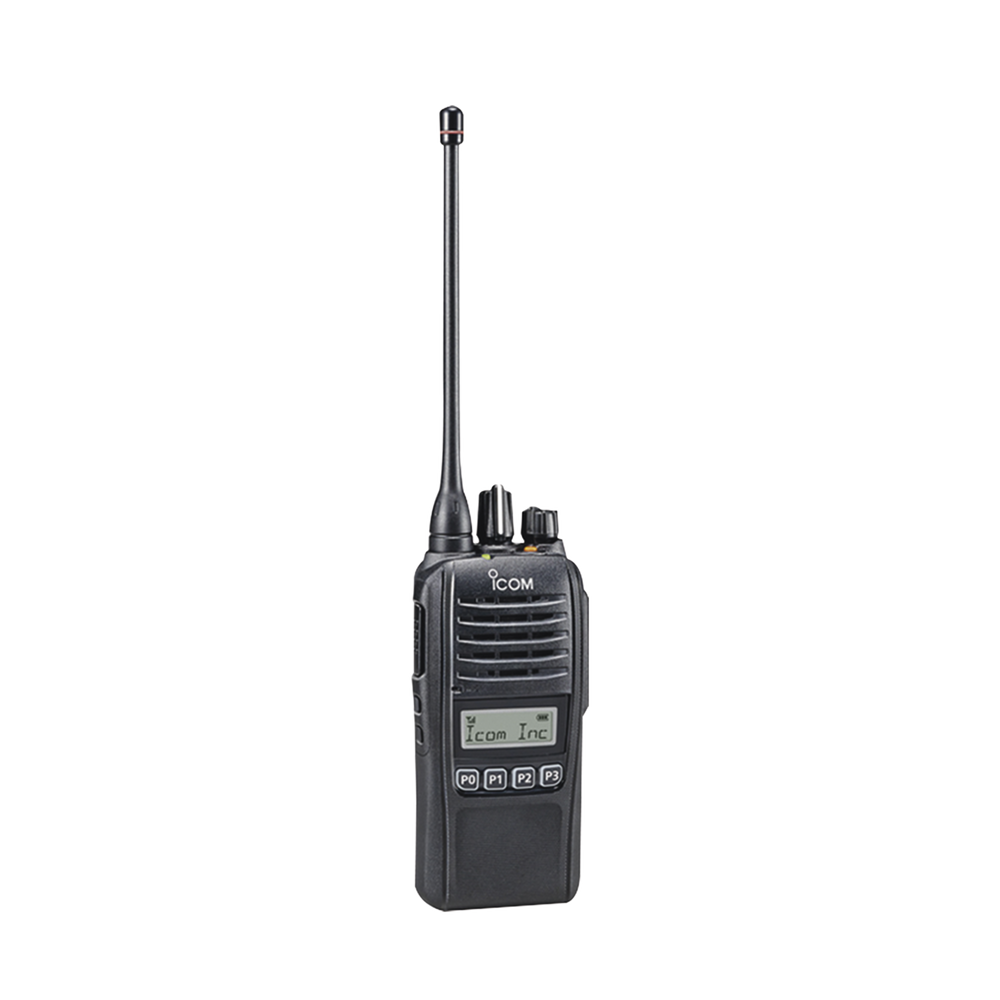 Radio portatil digital y analogico en rango de frecuencia 450-512 MHz, 16 canales, 5W de potencia de RF.