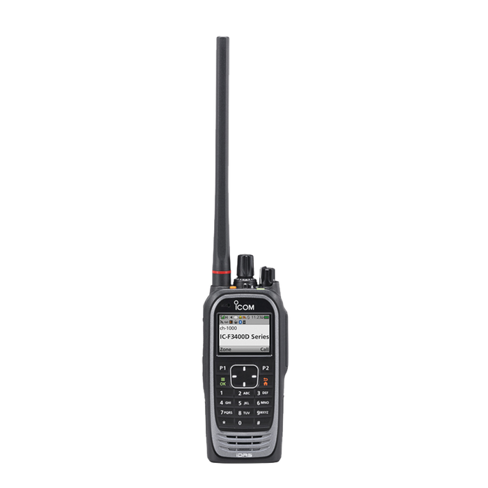 Radio digital NXDN con pantalla a color en la banda de VHF, rango de frecuencia 136-174MHz, 1024 canales, teclado DTMF, sumergible IP68, encriptación DES, GPS, bluethooth. no incluye cargador ni antena.