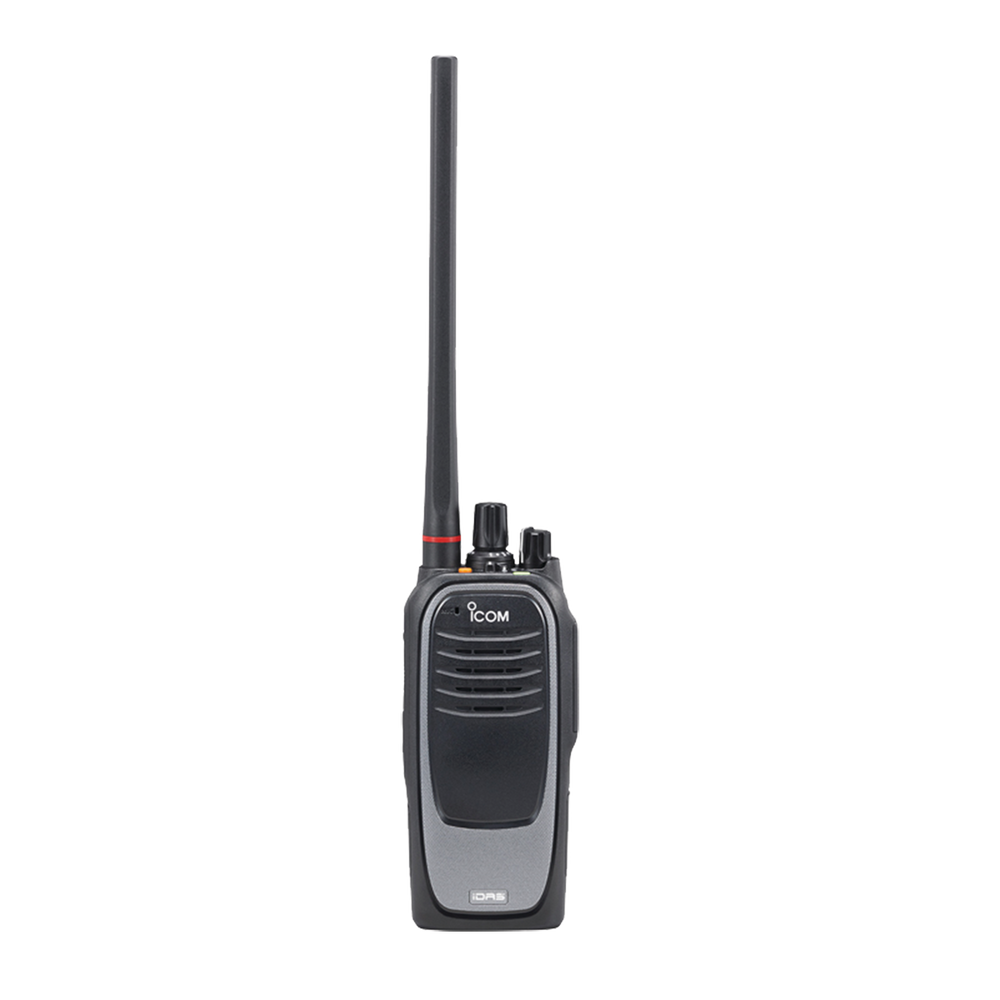 Radio digital NXDN sin pantalla en la banda de UHF, rango de frecuencia 380-470MHz, sumergible IP68, con encriptación DES, GPS, bluethooth, grabador de voz, 32 canales. no incluye cargador ni antena.