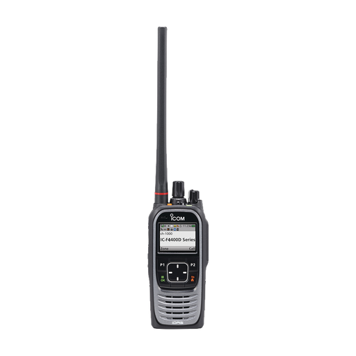 Radio portátil digital y analógico con pantalla a color en rango de frecuencia 380-470MHz, 1024 canales, 5 W de potencia de RF. Batería, cargador, antena y clip incluidos.