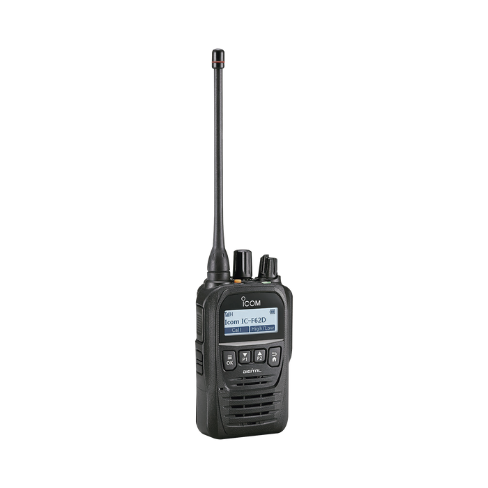 Radio digital NXDN con pantalla, en banda de UHF, rango de frecuencia 400-470MHz, con 512 canales, sumergible IP67, bluethooth, grabador de voz. Batería, cargador, antena y clip incluidos.