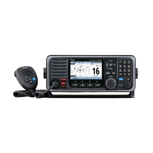 Radio móvil marino en la banda de VHF, con pantalla a color de 4.3 pulgadas, receptor de GPS, grabador de voz, incluye receptor AIS.