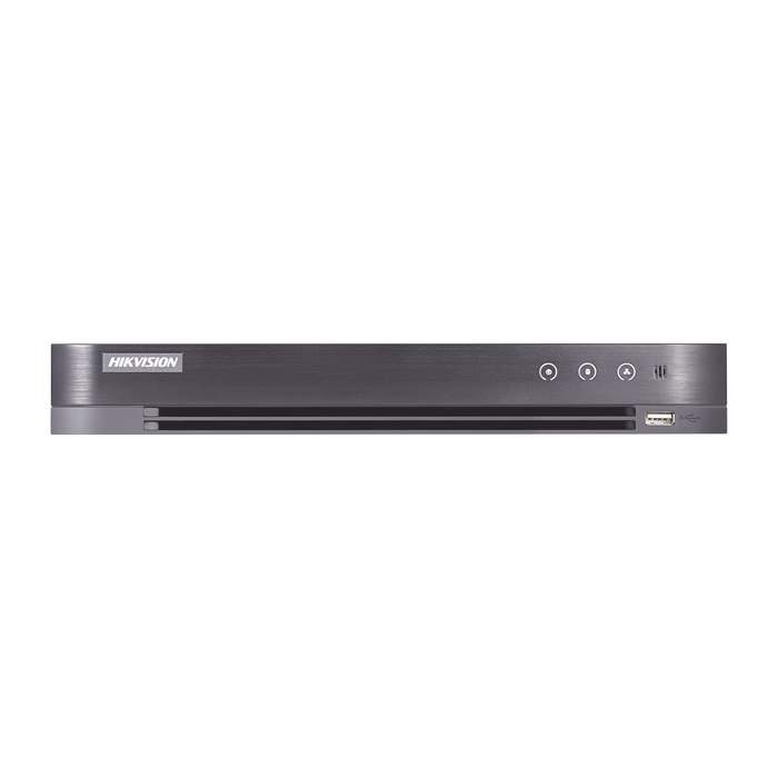 DVR 3 Megapixel / 4 Canales TURBOHD + 2 Canales IP / 1 Bahía de Disco Duro / 1 Canal de Audio / Vídeo análisis