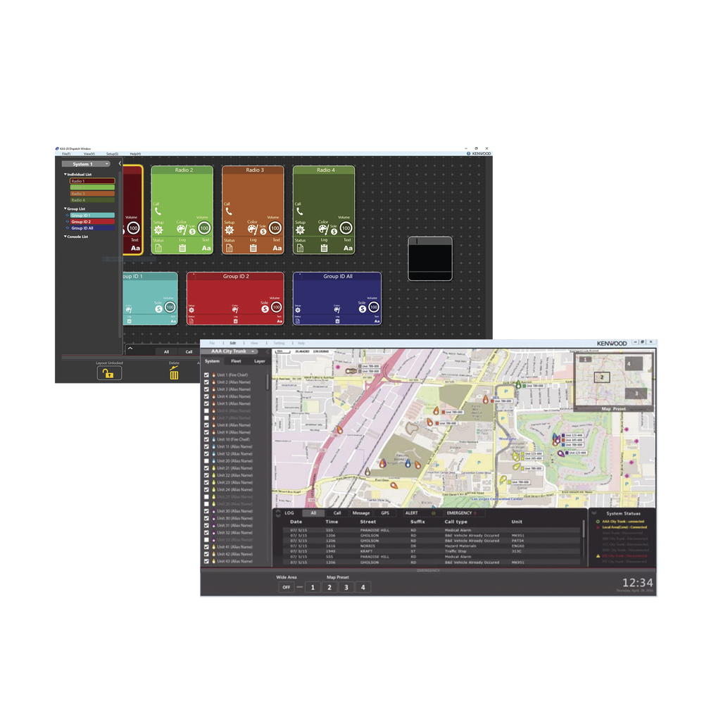 Software base para gestión de radios KENWOOD. Despacho, GPS, Grabación de Llamadas, 100% IP, Emergencias, Mensajería