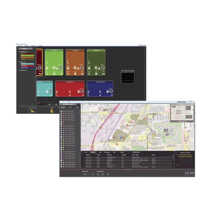 Software base para gestión de radios KENWOOD. Despacho, GPS, Grabación de Llamadas, 100% IP, Emergencias, Mensajería