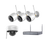 KIT IP Inalámbrico 1080p / NVR 4 canales / 3 cámaras bala (exterior IP66) con microfono interconstruido / 1 Cámara domo (exterior IP66) con microfono interconstruido