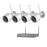 KIT IP Inalámbrico 1080p / NVR 4 Canales / 4 Cámaras bala (exterior IP66) con micrófono interconstruido