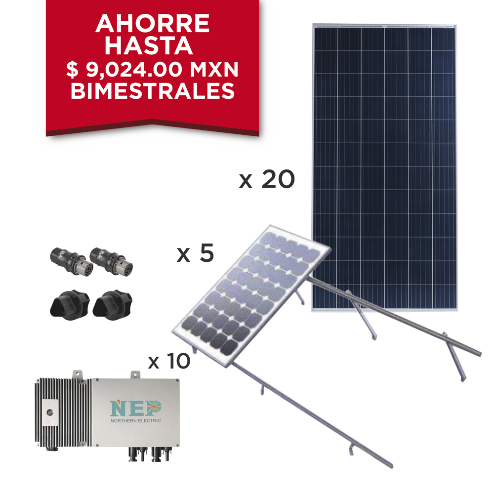 Kit Solar para interconexión de 5.5 kW de Potencia, 220 Vca con Micro Inversores y Paneles Policristalinos