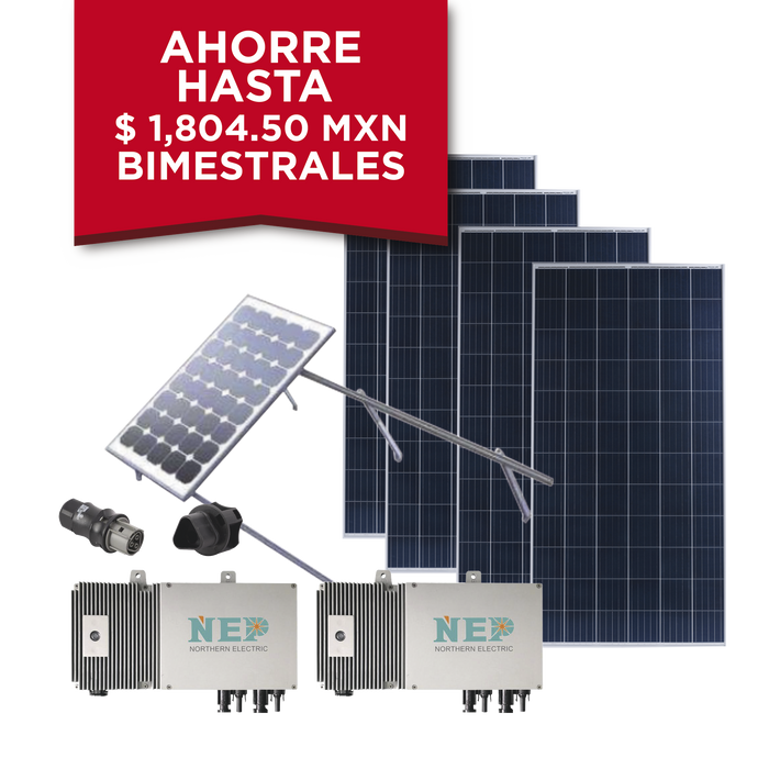 Kit Solar para Interconexión de 1.1 kW de Potencia, 220 Vca con Micro Inversores y Paneles Policristalinos.