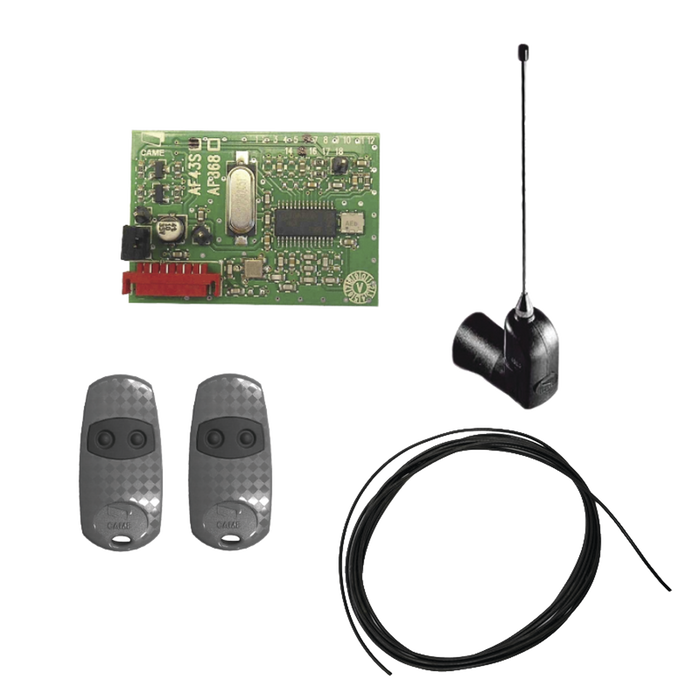 Kit Receptor inalámbrico con antena / Hasta 45M en linea de vista / INCLUYE dos controles y 3 metros de cable RG58 para la antena