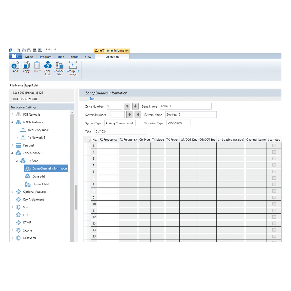 Software de Programación para Radios Serie NX-5000