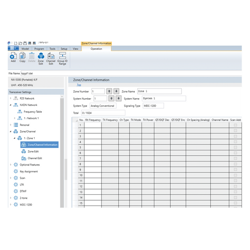 Software de Programación para Radios Serie NX-5000