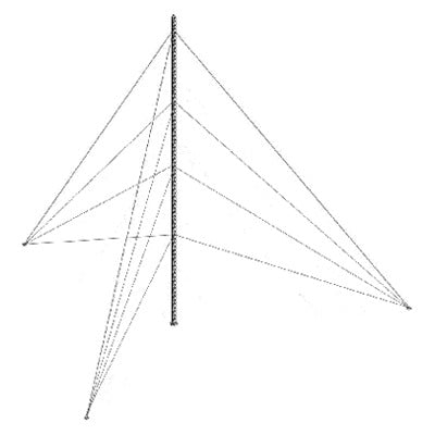 Kit de Torre Arriostrada de Piso de 60 m Altura con Tramo STZ45G Galvanizado por Inmersión en Caliente (No incluye retenida).