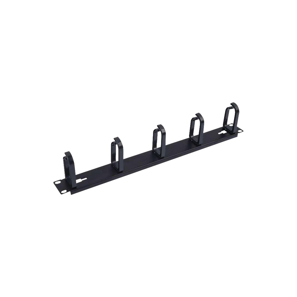 Organizador de cables con 5 anillos, 1U, 19" Color negro
