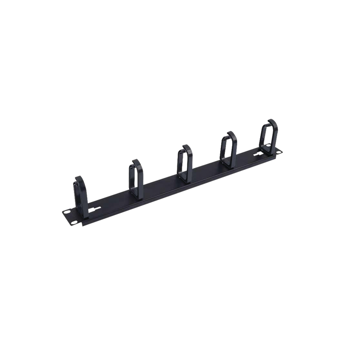 Organizador de cables con 5 anillos, 1U, 19" Color negro