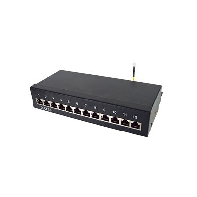 Patch panel Blindado (STP) de 12 puertos Cat5e, 10in