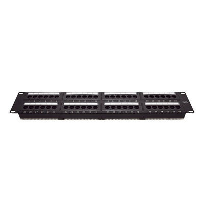 Patch panel UTP de 48 puertos Cat6, 19in, 2U, con barra para organizar cable