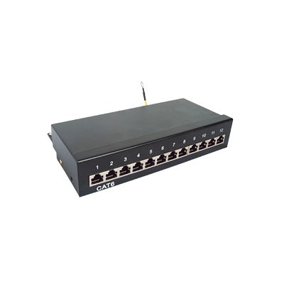 Patch panel Blindado (STP) de 12 puertos Cat6, 10in