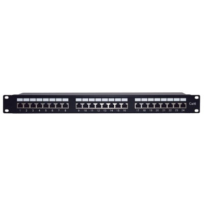 Patch panel Blindado (STP) de 24 puertos Cat6, 19in