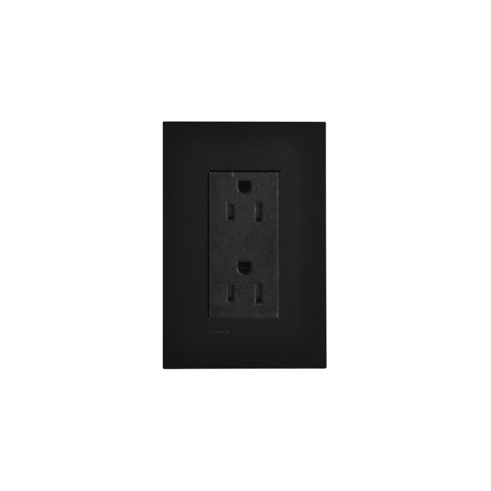 Tomacorriente, receptaculo, color negro, 15A.