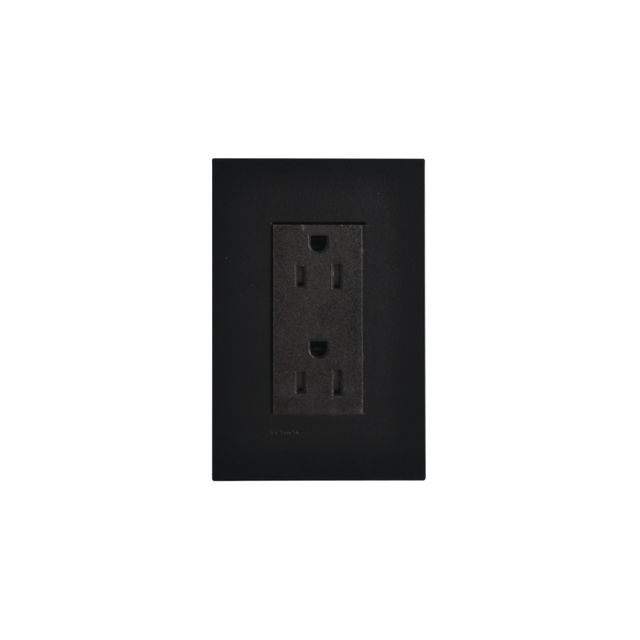 Tomacorriente, receptaculo, color negro, 15A.