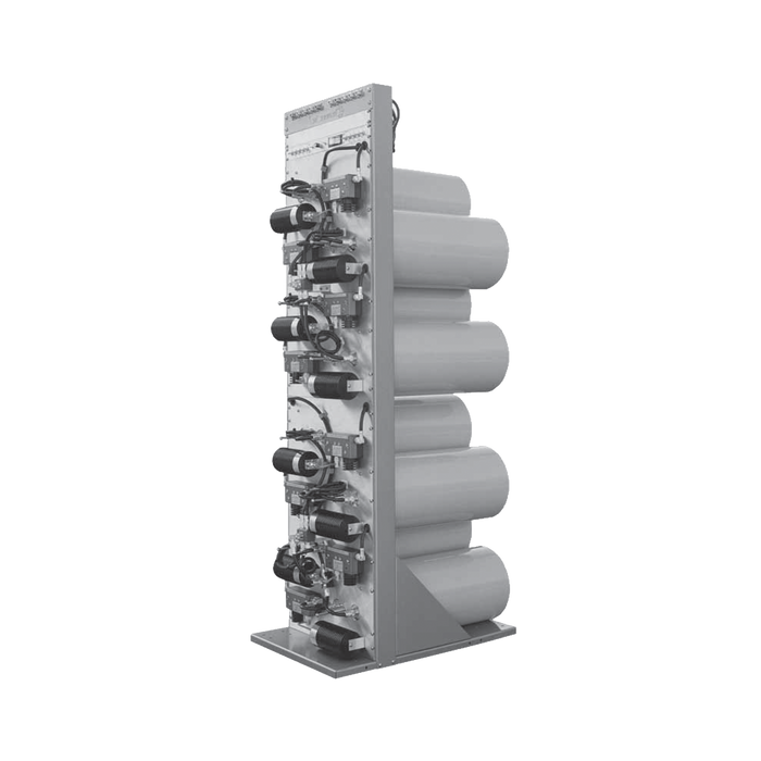 Combinador de Alta-Q en Rack 19", 400-512 MHz, 4Can.(10"Dia.) 2dB @ 150KHz (min.) 150Watt, N Hembras.