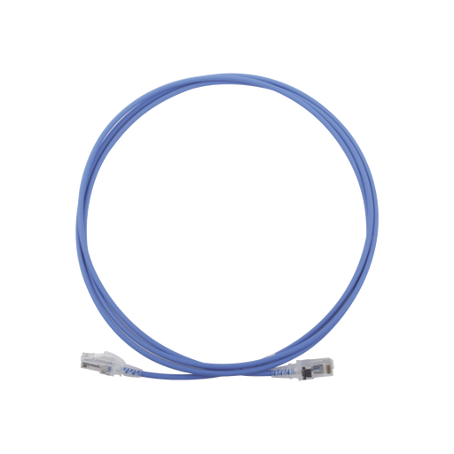 Patch Cord MC6 Modular Cat6 UTP, CM/LS0H, 7ft, Color Azul, Diámetro Reducido (28AWG)