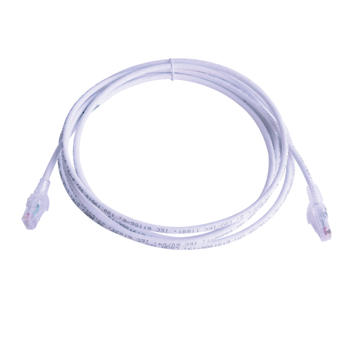 Patch Cord MC6 Modular Cat6 UTP, CM/LS0H, 10ft, Color Blanco, Versión Bulk (Sin Empaque Individual)