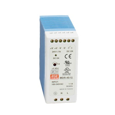 Fuente de poder 12Vcd, 40W, 3.3A industrial conmutada montaje en din riel