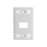 Placa de pared modular MAX, de 2 salidas, color blanco, version bulk (Sin Empaque Individual)