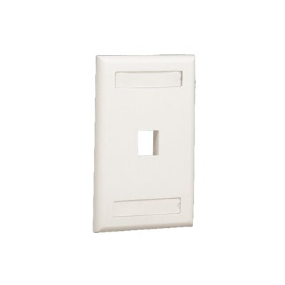 Placa de pared vertical, salida para 1 puerto, con espacio para etiqueta - Blanco