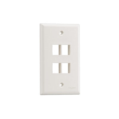 Placa de pared vertical, salida para 4 puertos - Blanco mate