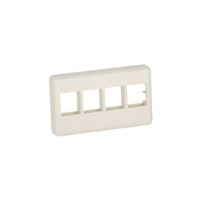 Placa de pared para muebles, salida para 4 puertos - Blanco mate