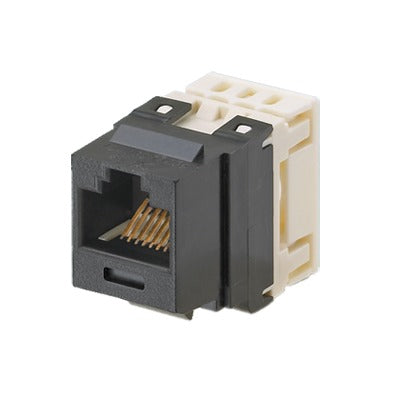 Conector modular punchdown, keystone, Categoría 6, de 8 posiciones y 8 cables - Negro