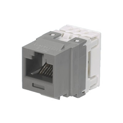 Conector modular punchdown, keystone, Categoría 6, de 8 posiciones y 8 cables - Gris