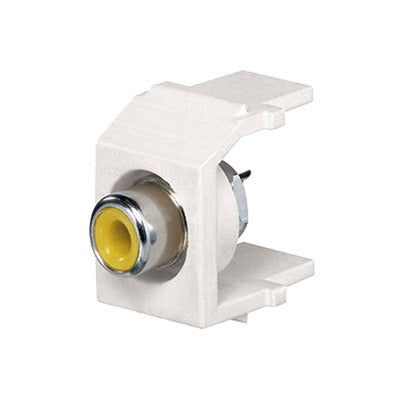 Conector RCA Keystone, con RCA para Soldar Color Amarillo, Módulo Blanco