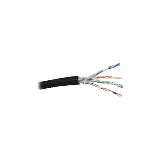 Cable Cat6 tipo UTP con GEL , color negro, de 305 m, para aplicaciones en CCTV, redes de datos. Uso en Intemperie. Permite enterramiento directo