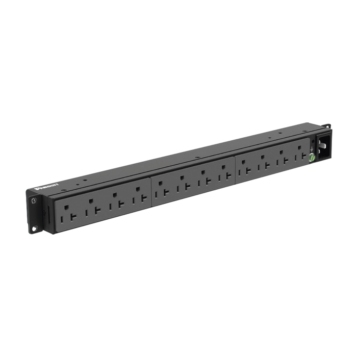 PDU Básico para Distribución de Energía, Con 12 Contactos NEMA 5-20R, Instalación Horizontal de 19in, 1UR, 20Amp, 120V